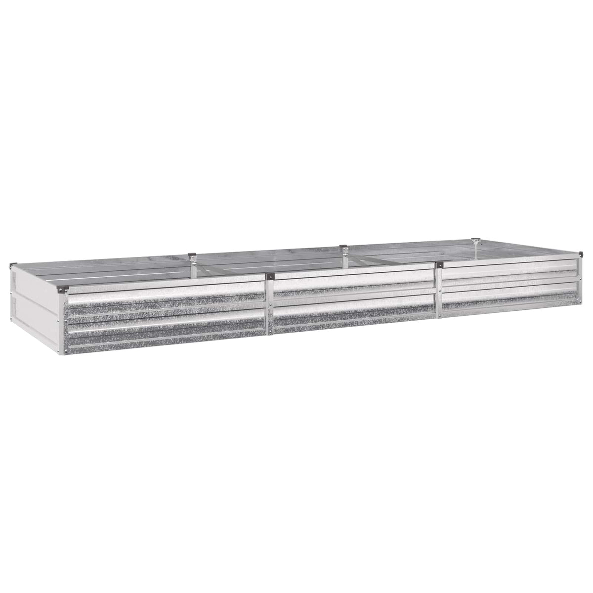 vidaXL Raised Garden Bed Galvanised Silver 240 x 80 x 24 cm 2