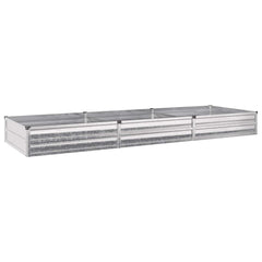 vidaXL Raised Garden Bed Galvanised Silver 240 x 80 x 24 cm 2