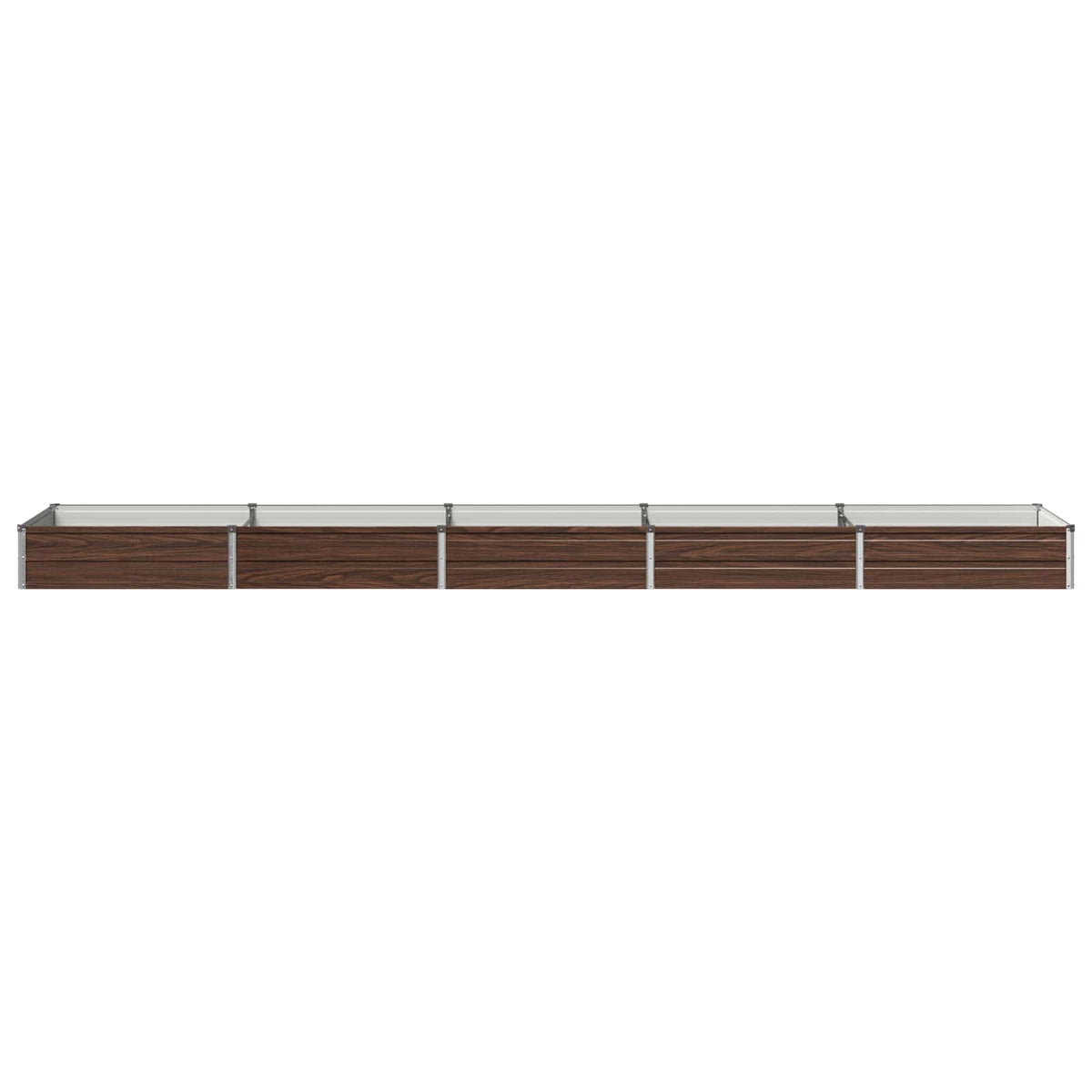 Raised Garden Bed 400 x 80 x 24 cm Galvanised Steel Black Walnut