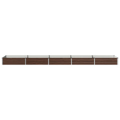 Raised Garden Bed 400 x 80 x 24 cm Galvanised Steel Black Walnut