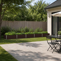 Raised Garden Bed 400 x 80 x 24 cm Galvanised Steel Brown