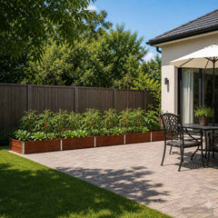Raised Garden Bed 400 x 80 x 24 cm Galvanised Steel Weathering Steel