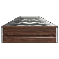 Raised Garden Bed 480 x 80 x 24 cm Galvanised Steel Black Walnut