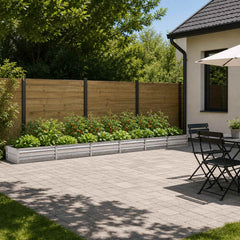 Raised Garden Bed 480 x 80 x 24 cm Galvanised Steel Galvanised Silver