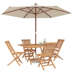 Garden Set 5 pcs Brown 110 x 110 x 75 cm Solid Teak Wood Armless chair Square