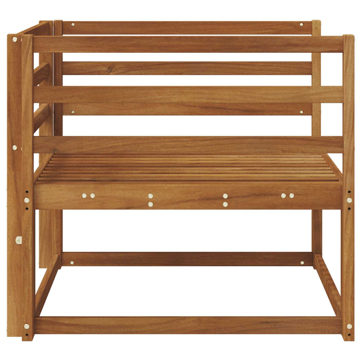 Outdoor Middle Sofa Solid Acacia Wood Natural Horizontal slats