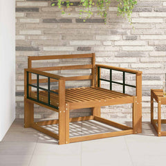 Outdoor Middle Sofa Solid Acacia Wood Natural Grid