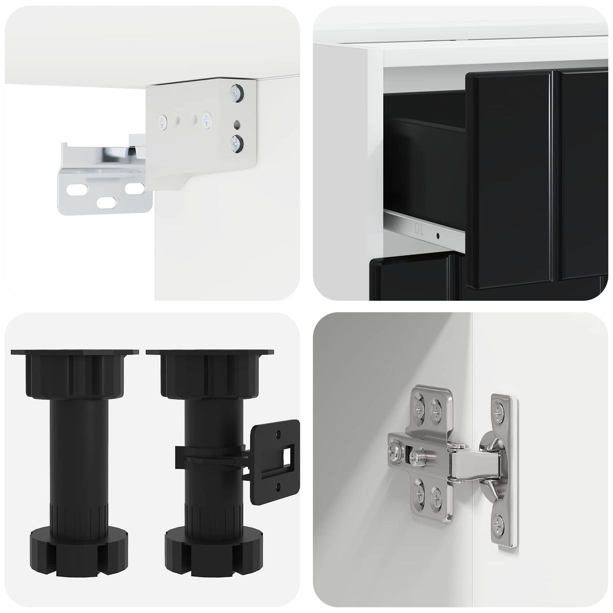 Kitchen Unit LUCCA Engineered Wood Black