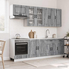 Kitchen Unit KALMAR 8 pcs Engineered Wood Grey sonoma 80 cm