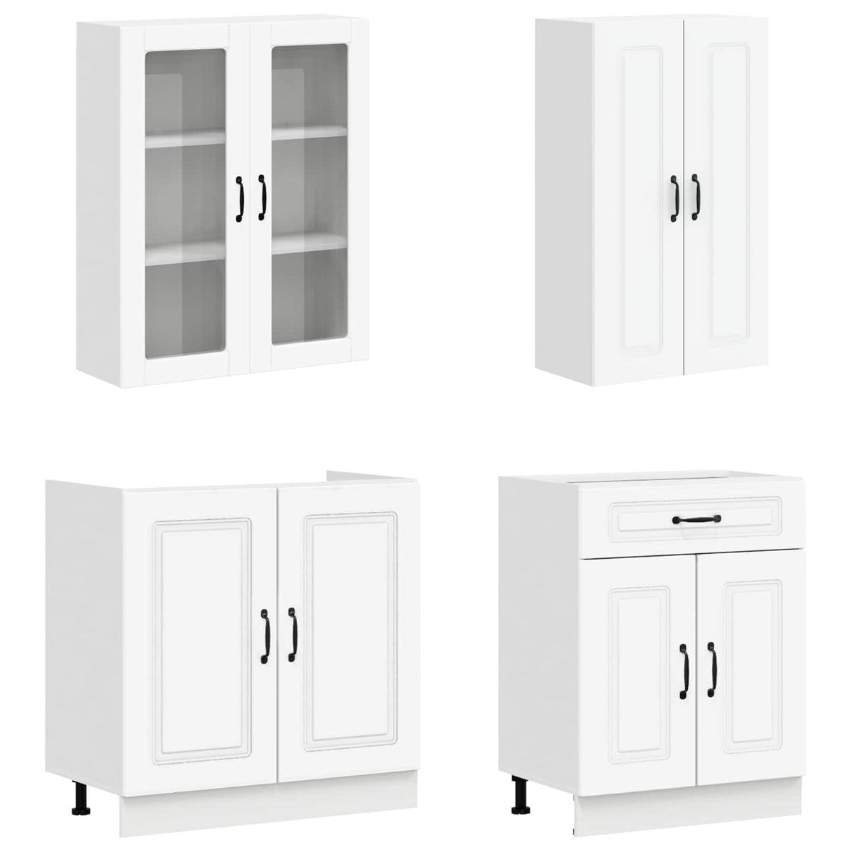 Kitchen Unit KALMAR 8 pcs Engineered Wood White 100 cm