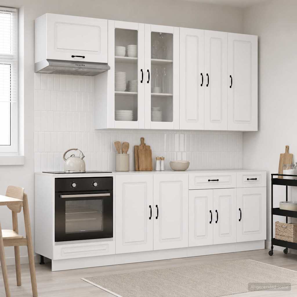 Kitchen Unit KALMAR 8 pcs Engineered Wood High gloss white 100 cm