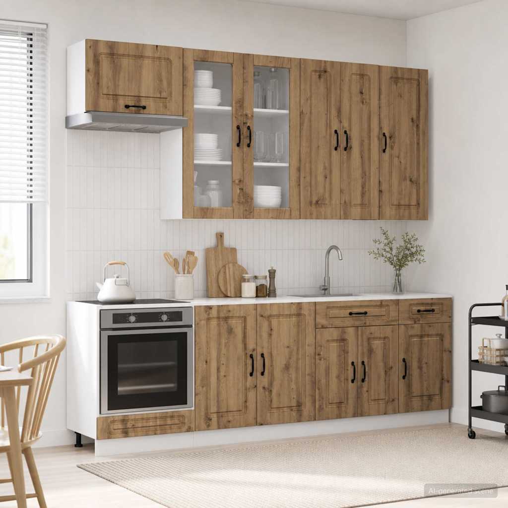 Kitchen Unit KALMAR 8 pcs Engineered Wood Artisan oak 100 cm
