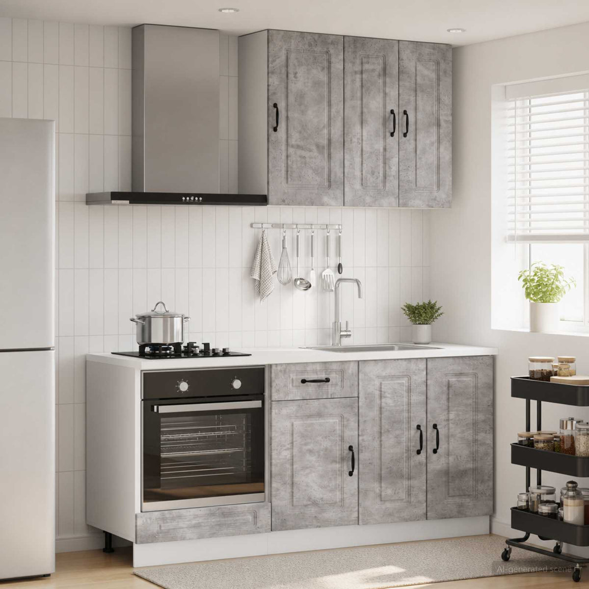 Kitchen Unit KALMAR 5 pcs Engineered Wood Concrete grey 80 cm