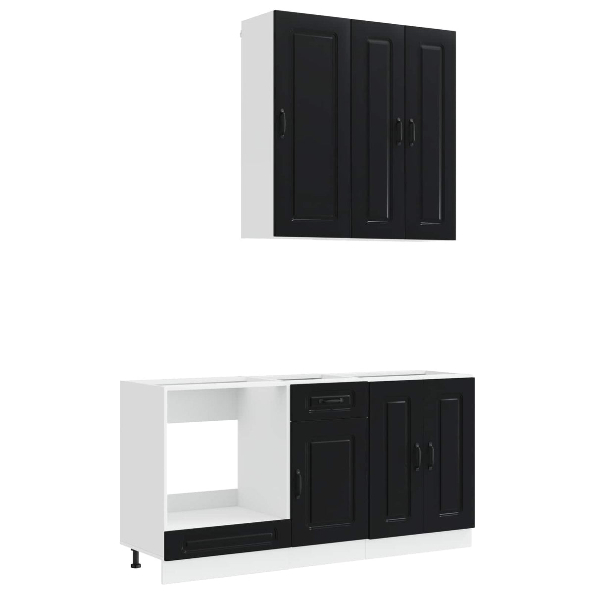 Kitchen Unit KALMAR 5 pcs Engineered Wood Black 100 cm
