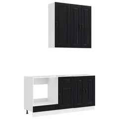 Kitchen Unit KALMAR 5 pcs Engineered Wood Black 100 cm