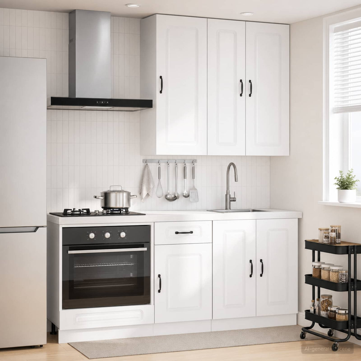 Kitchen Unit KALMAR 5 pcs Engineered Wood High gloss white 100 cm