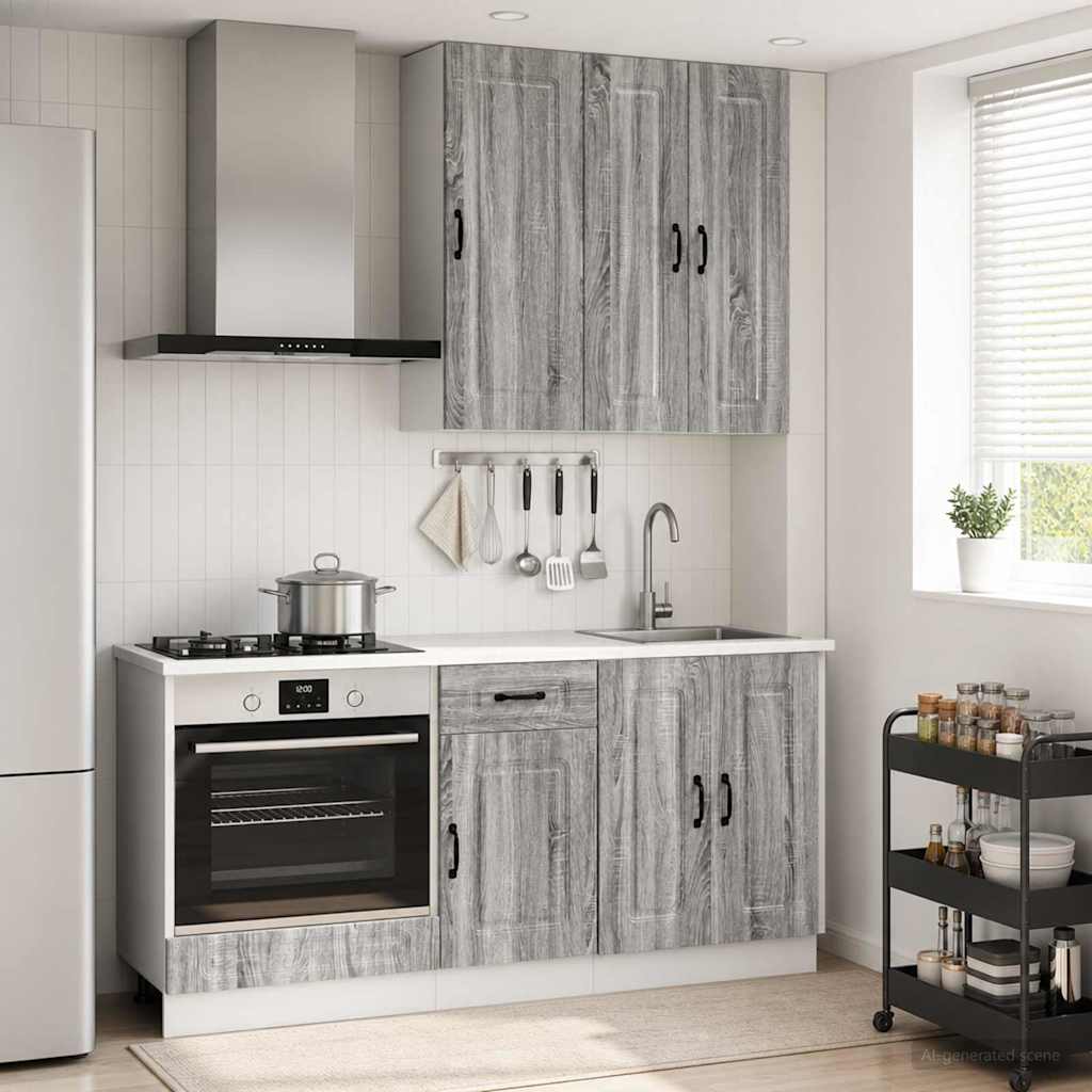Kitchen Unit KALMAR 5 pcs Engineered Wood Grey sonoma 100 cm