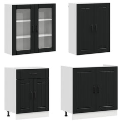 Kitchen Unit LUCCA Engineered Wood Black