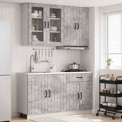 Kitchen Unit LUCCA 4 pcs Engineered Wood Concrete grey 80 cm