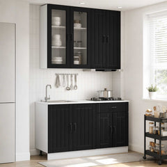Kitchen Unit LUCCA 4 pcs Engineered Wood Black 100 cm