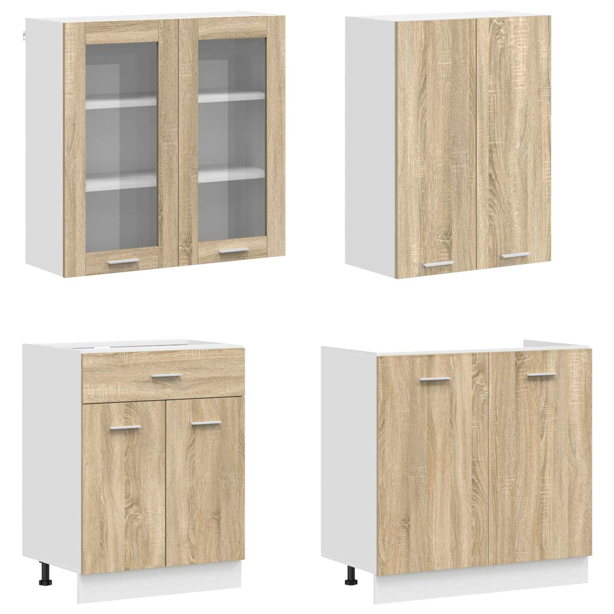 Kitchen Unit LYON 8 pcs Engineered Wood Sonoma oak 80 cm