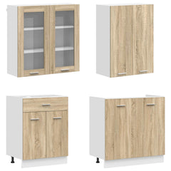 Kitchen Unit LYON 8 pcs Engineered Wood Sonoma oak 80 cm