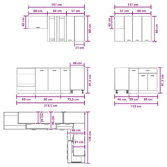 Kitchen Unit LYON 8 pcs Engineered Wood Sonoma oak 80 cm