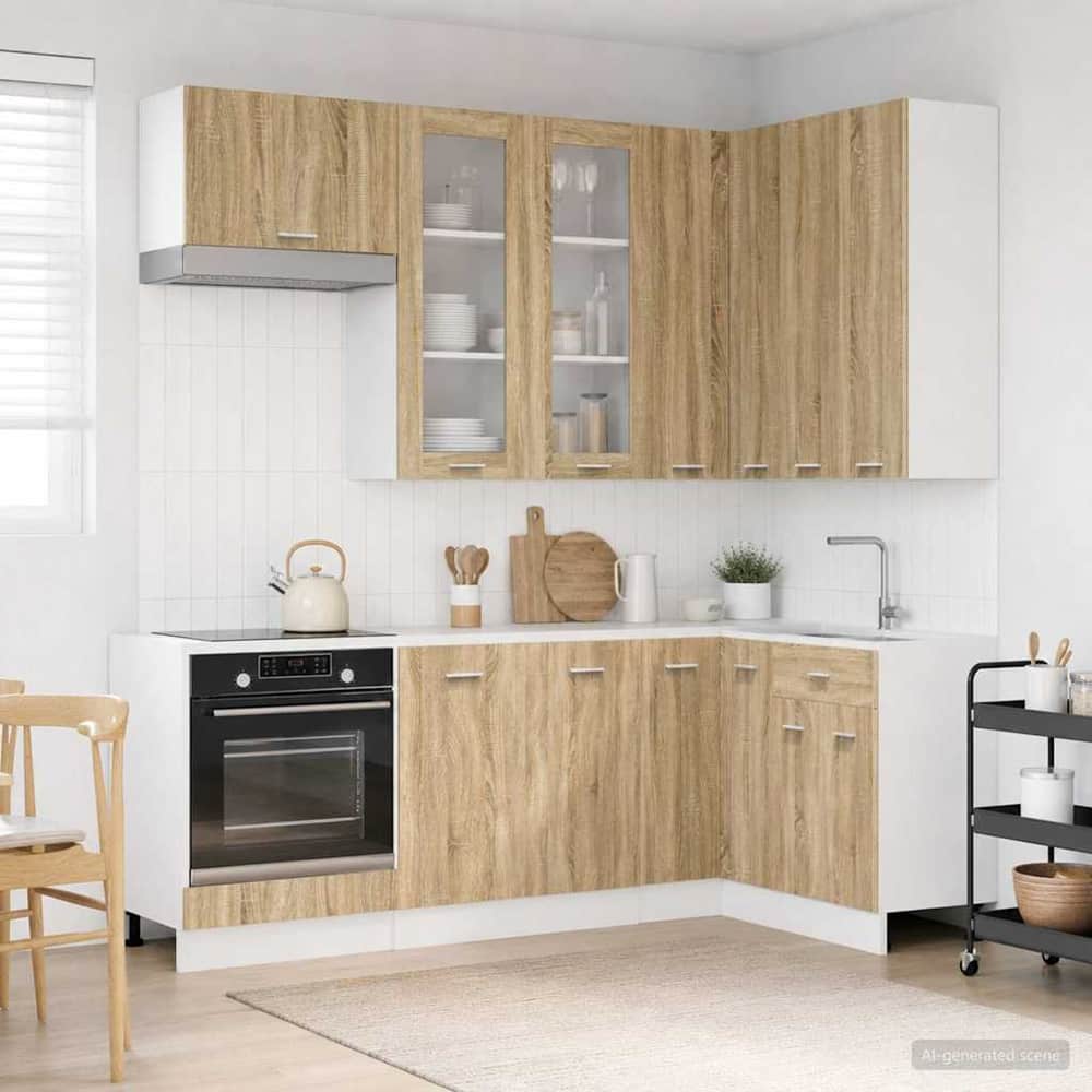 Kitchen Unit LYON 8 pcs Engineered Wood Sonoma oak 100 cm