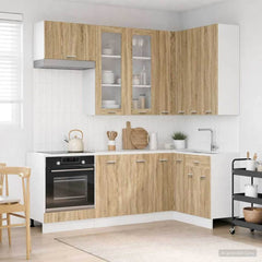 Kitchen Unit LYON 8 pcs Engineered Wood Sonoma oak 100 cm