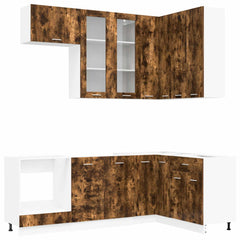 Kitchen Unit LYON 8 pcs Engineered Wood Smoked oak 100 cm
