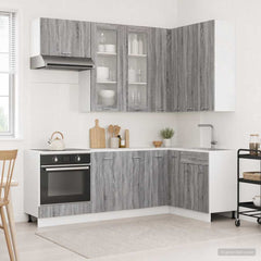Kitchen Unit LYON 8 pcs Engineered Wood Grey sonoma 100 cm