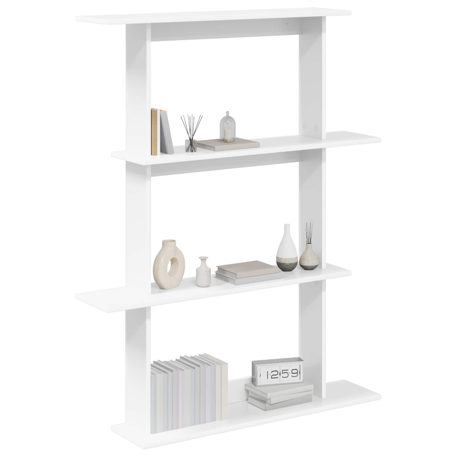 vidaXL Wall Shelf White 100 x 20 x 126 cm Engineered Wood 3