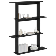 vidaXL Wall Shelf Black Oak 100 x 20 x 126 cm Engineered Wood 3