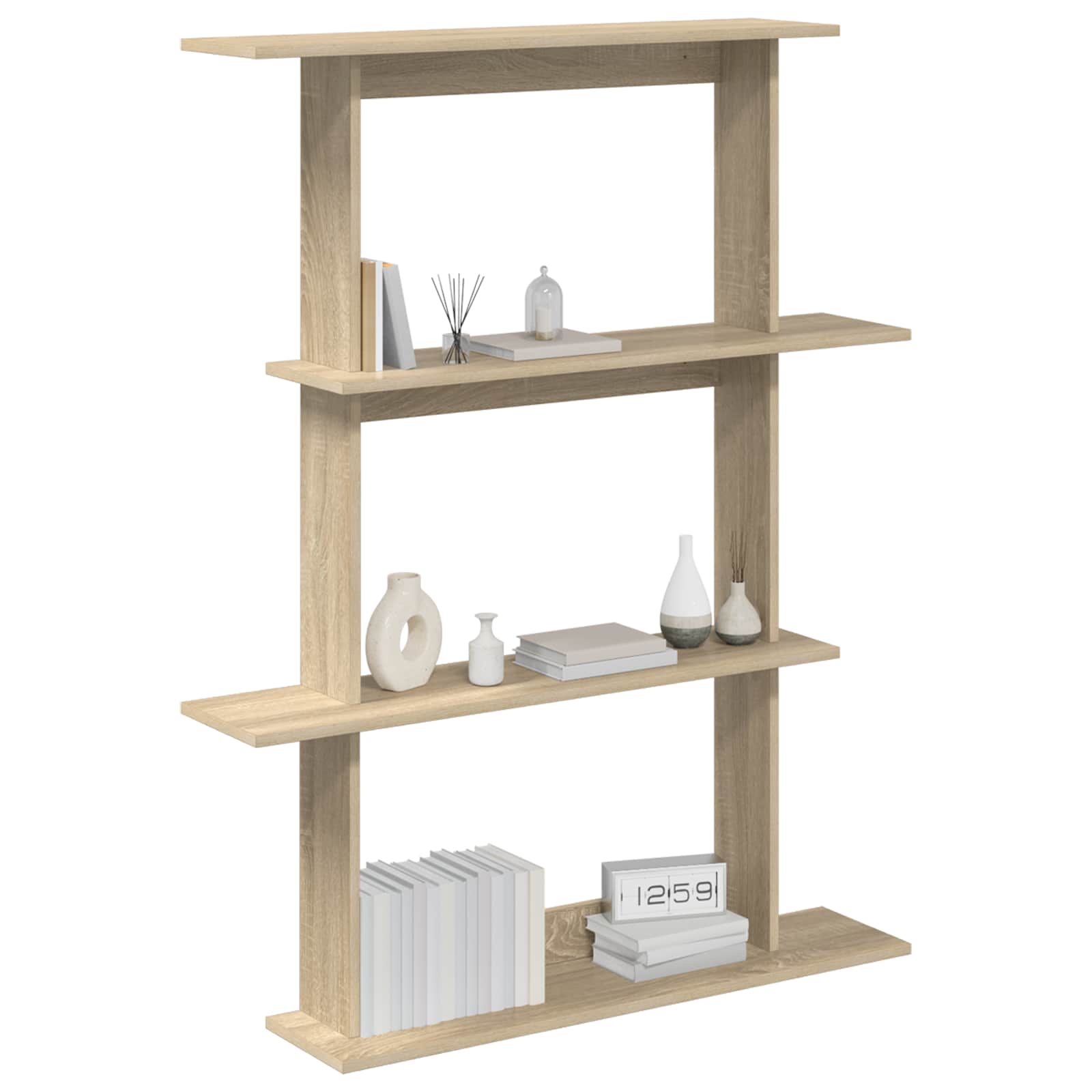 vidaXL Wall Shelf Sonoma Oak 100 x 20 x 126 cm Engineered Wood 3