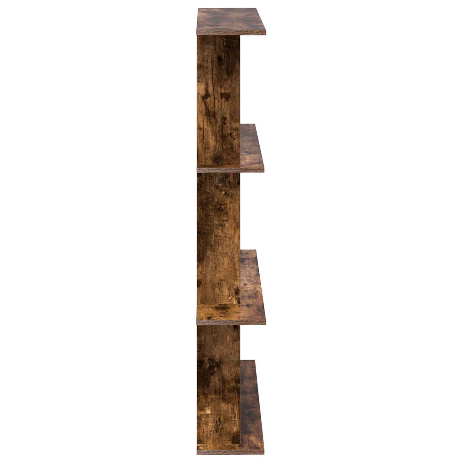vidaXL Wall Shelf Smoked Oak 100 x 20 x 126 cm Engineered Wood 5