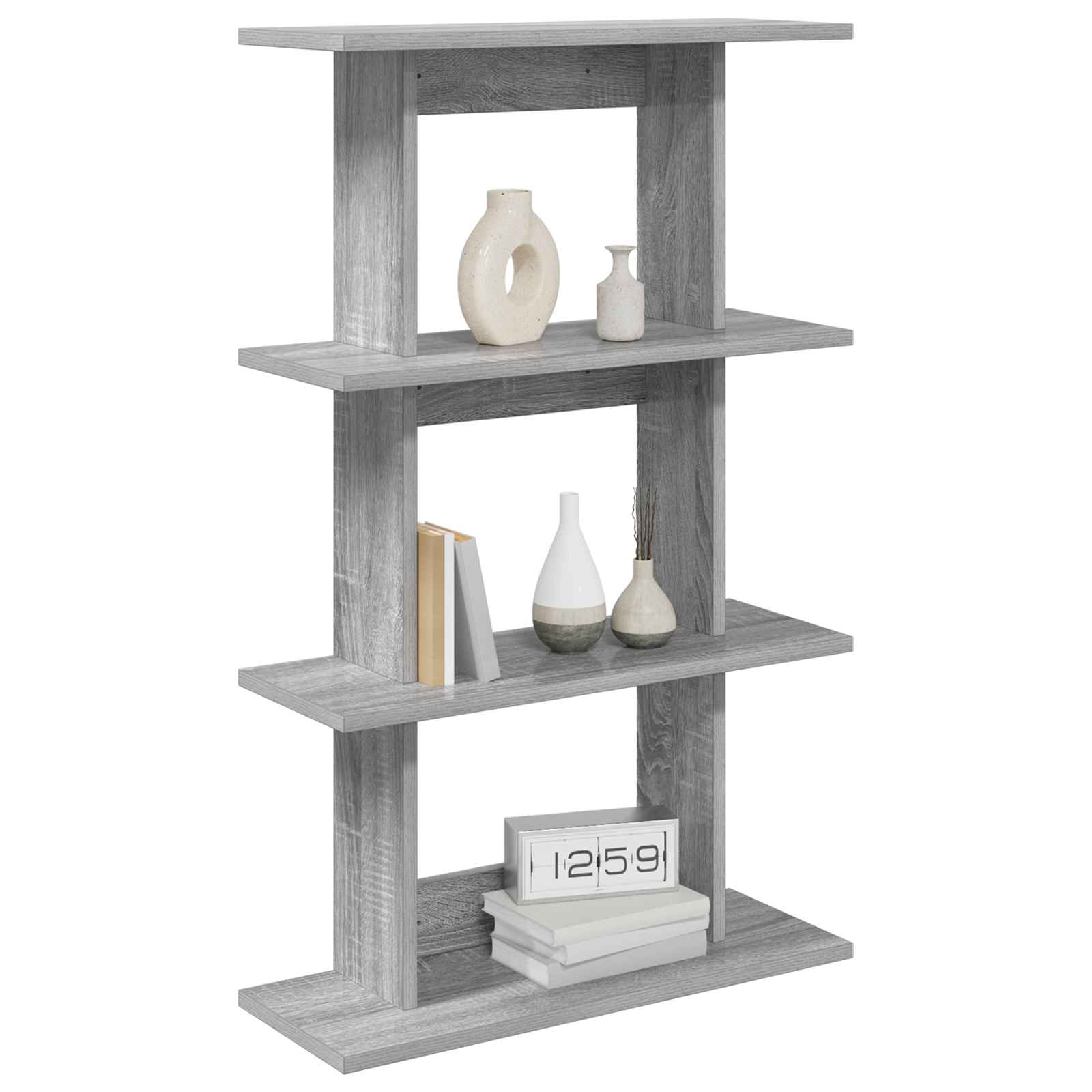 vidaXL Wall Shelf Wall-Mounted Grey Sonoma 56 x 20 x 90 cm 3