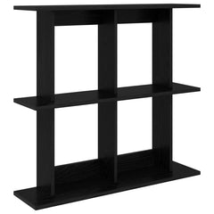 vidaXL Wall Shelf Wall-Mounted Black Oak 80 x 20 x 75 cm 2