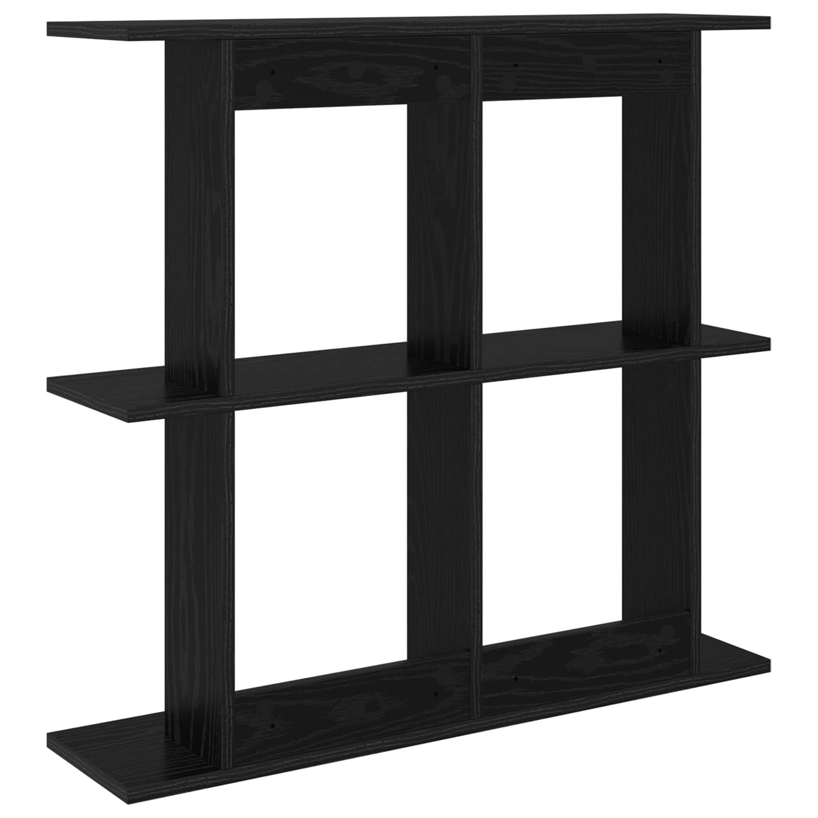 vidaXL Wall Shelf Wall-Mounted Black Oak 80 x 20 x 75 cm 6