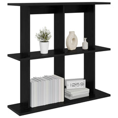 vidaXL Wall Shelf Wall-Mounted Black Oak 80 x 20 x 75 cm 3