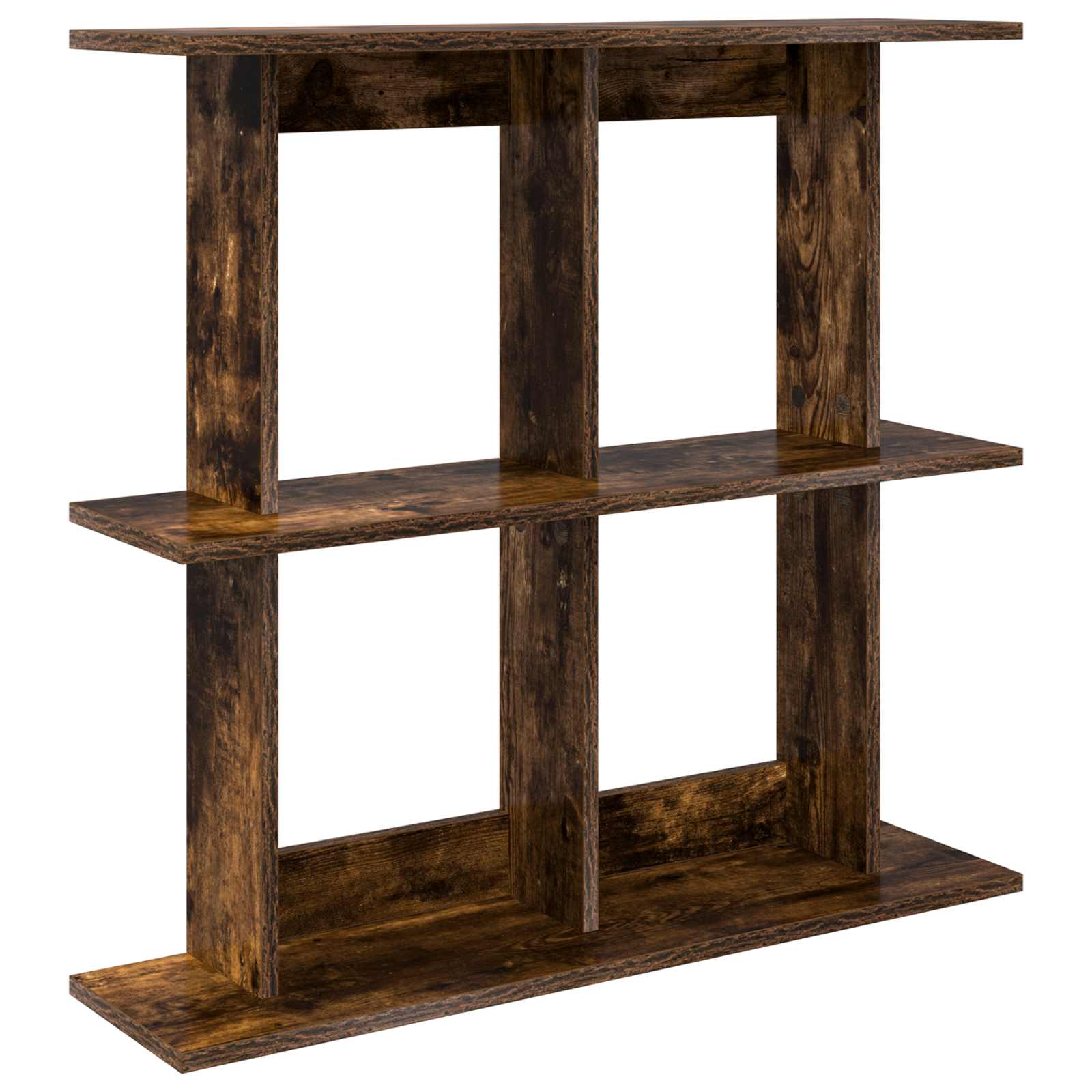 vidaXL Wall Shelf Wall-Mounted Smoked Oak 80 x 20 x 75 cm 2