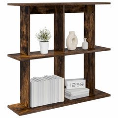 vidaXL Wall Shelf Wall-Mounted Smoked Oak 80 x 20 x 75 cm 3