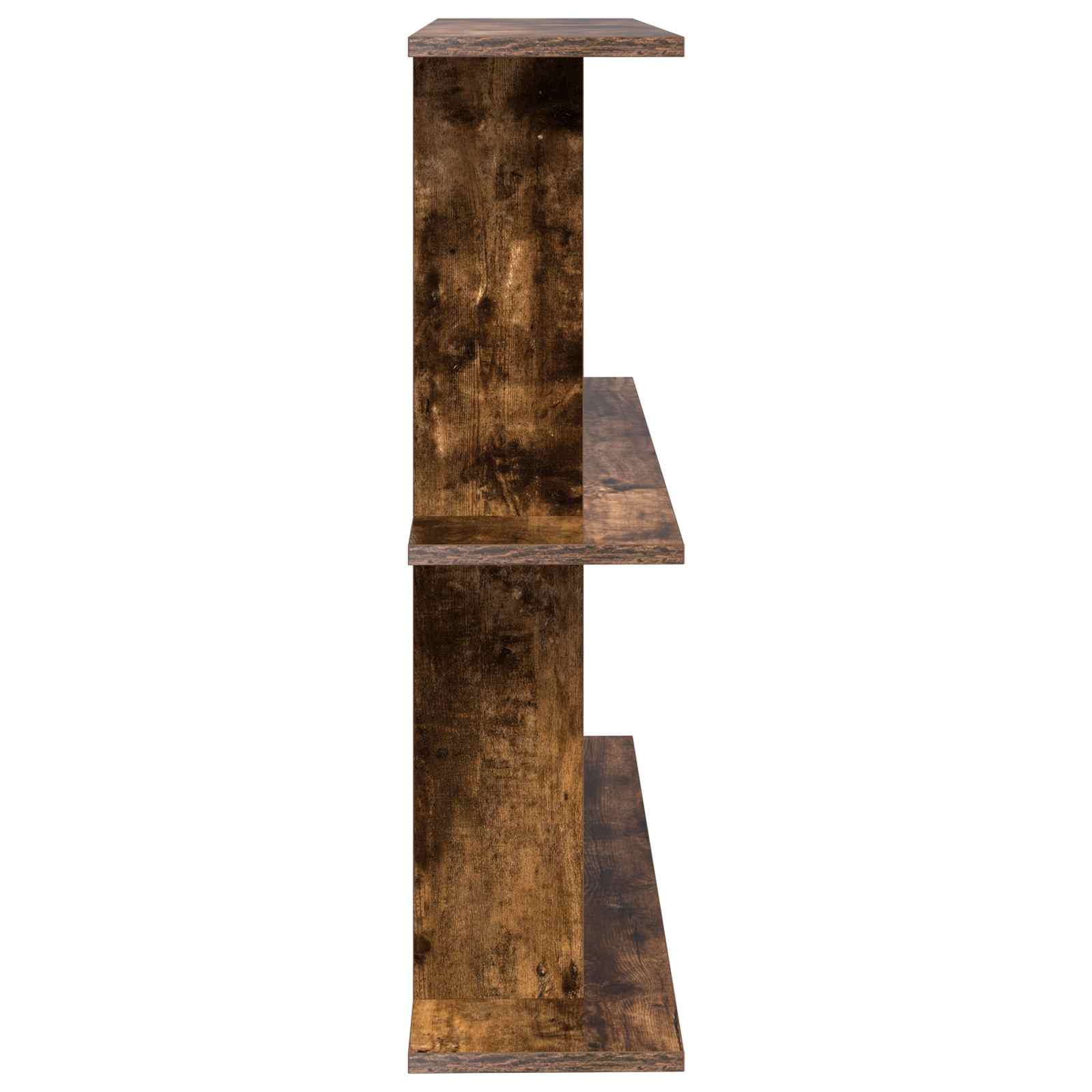 vidaXL Wall Shelf Wall-Mounted Smoked Oak 80 x 20 x 75 cm 5