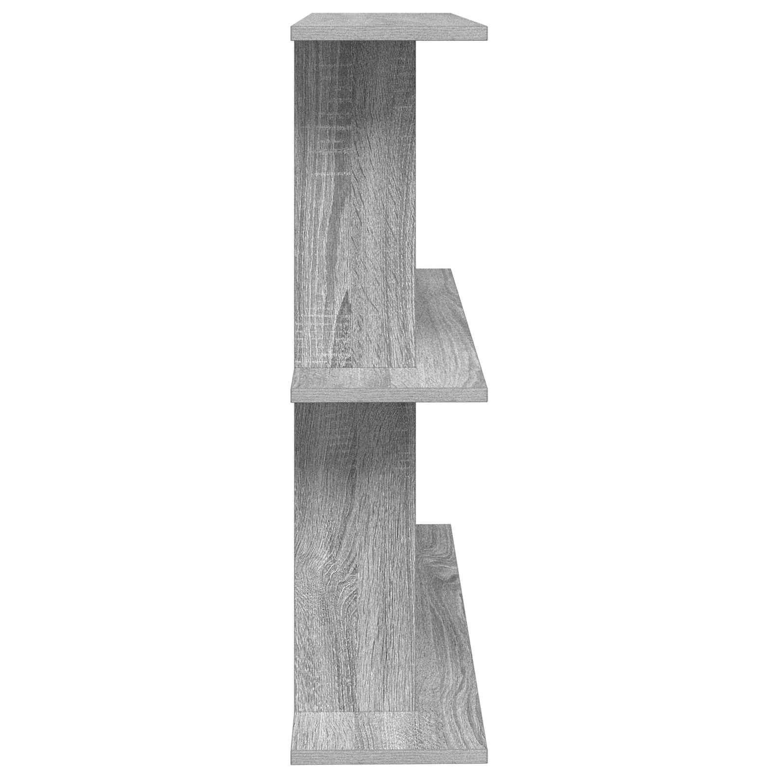 vidaXL Wall Shelf Wall-Mounted Grey Sonoma 80 x 20 x 75 cm 5