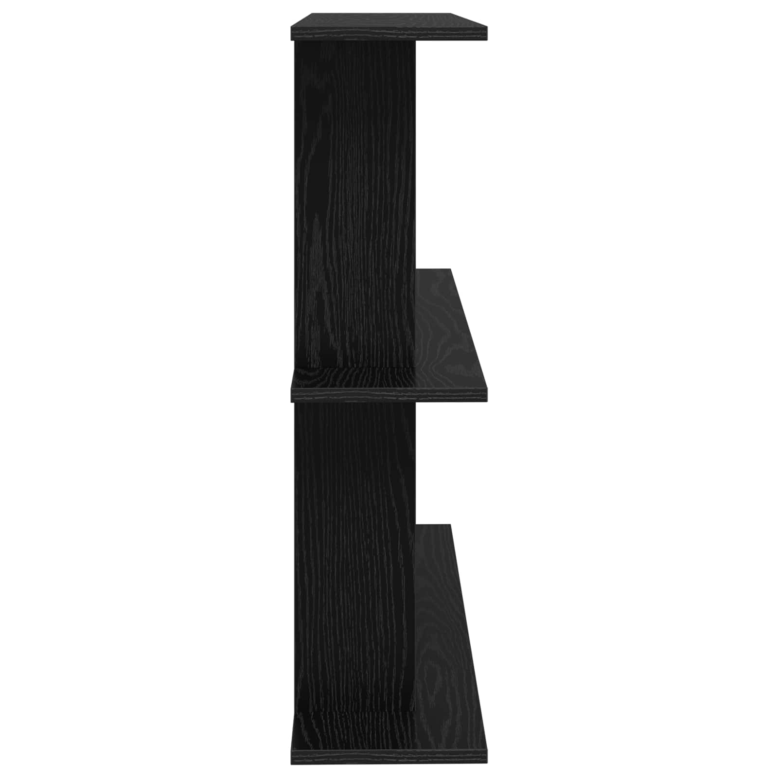 vidaXL Wall Shelf Wall-Mounted Black Oak 100 x 20 x 75 cm 5