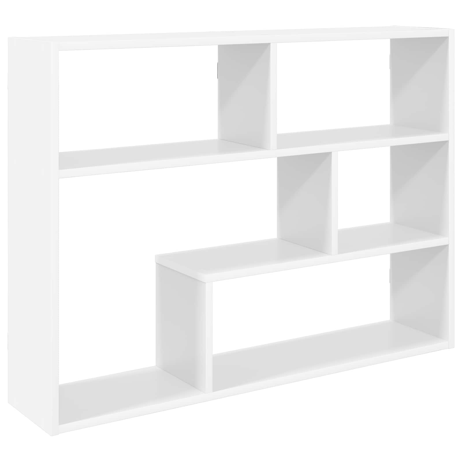 vidaXL Wall Shelf Wall-Mounted White 95 x 20 x 69.5 cm Engineered Wood 2