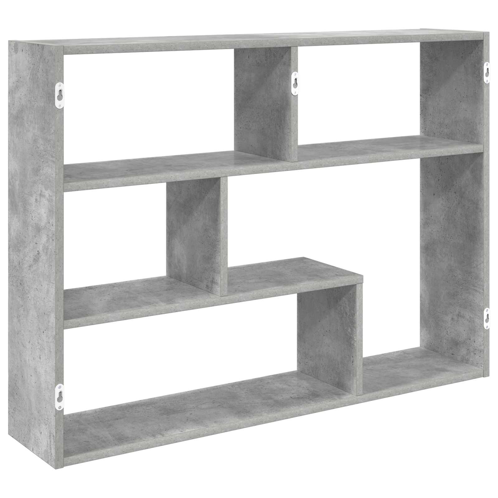 vidaXL Wall Shelf Wall-Mounted Concrete Grey 95 x 20 x 69.5 cm 6