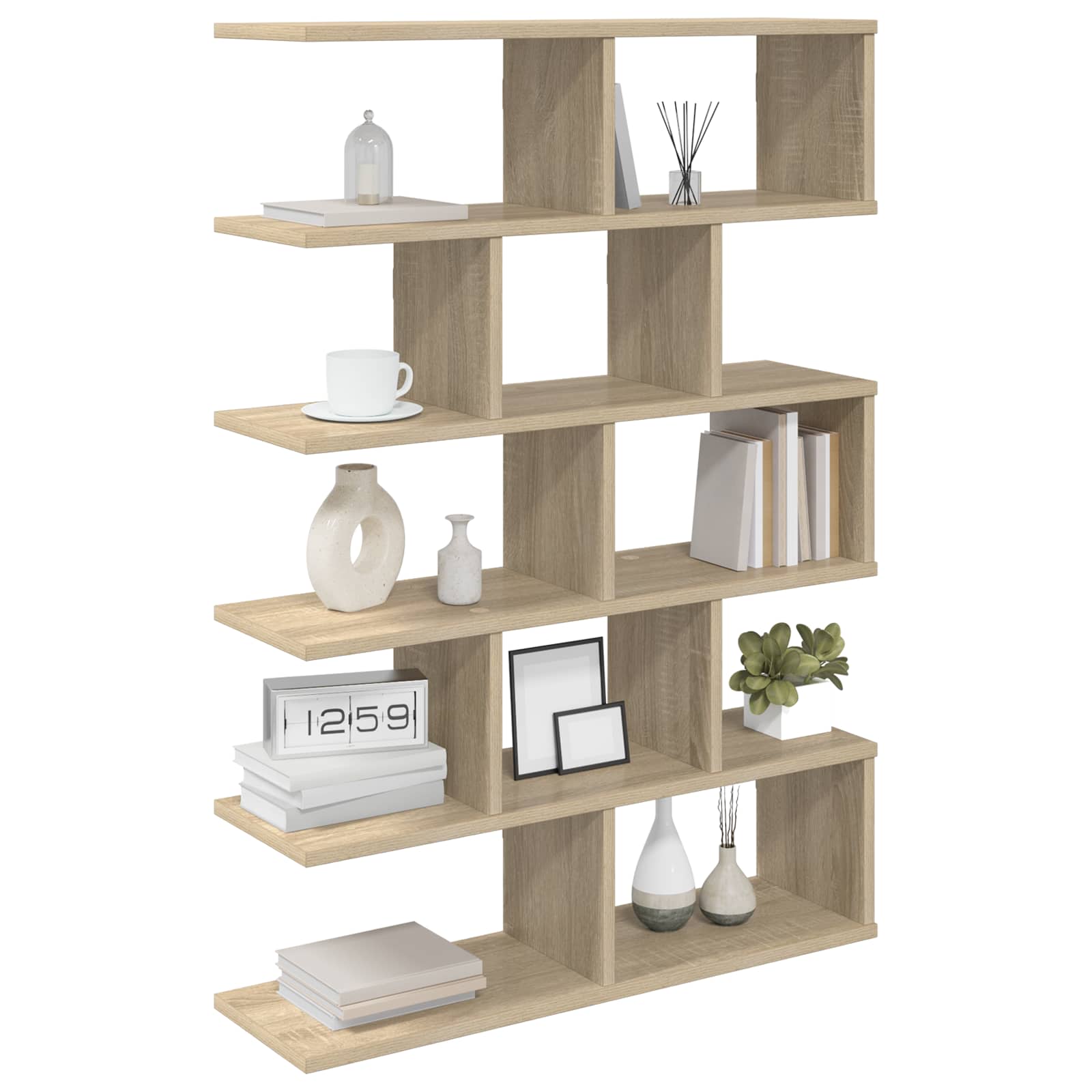 vidaXL Wall Shelf Sonoma Oak 70 x 20 x 100 cm Engineered Wood 3