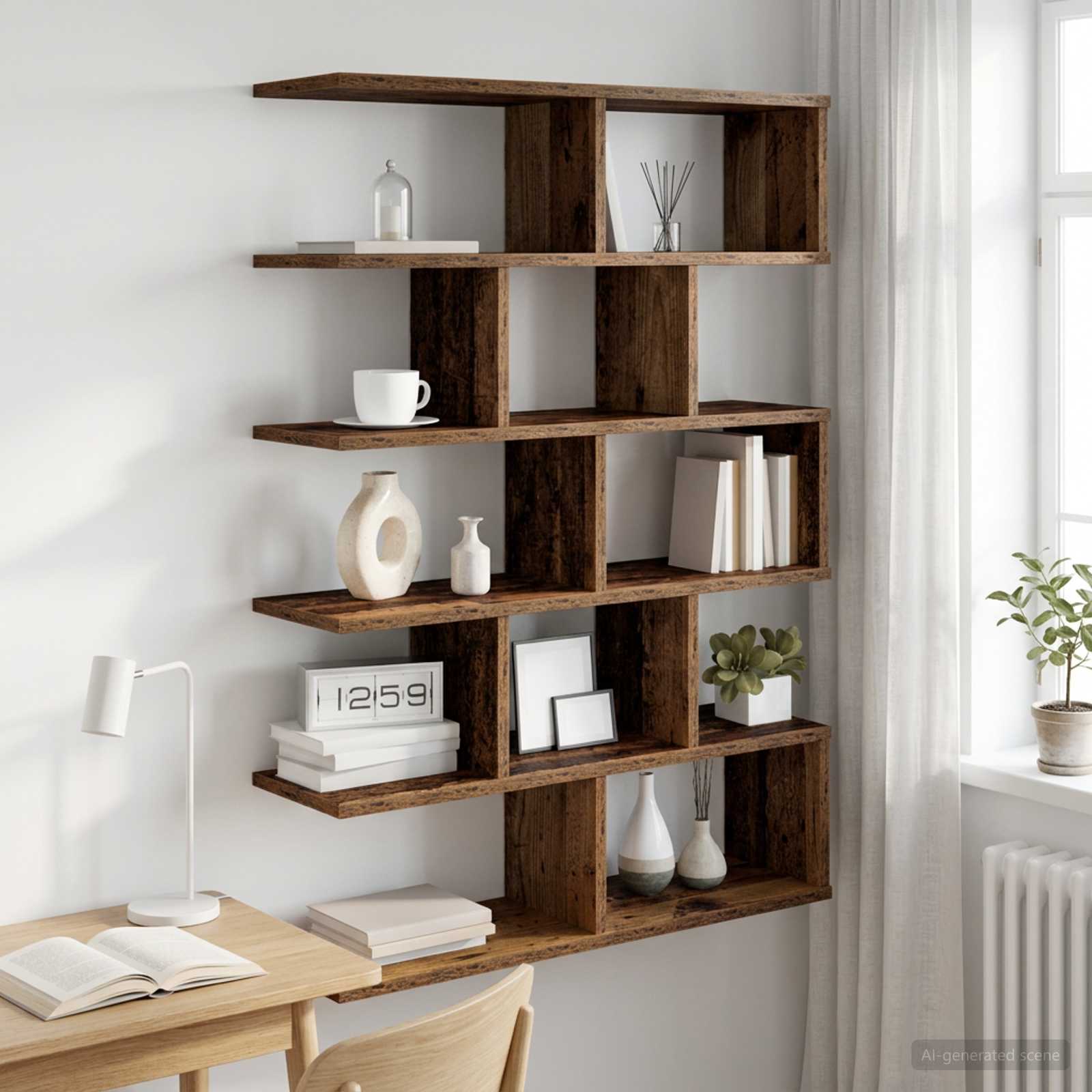 vidaXL Wall Shelf Old Wood 70 x 20 x 100 cm Engineered Wood 1