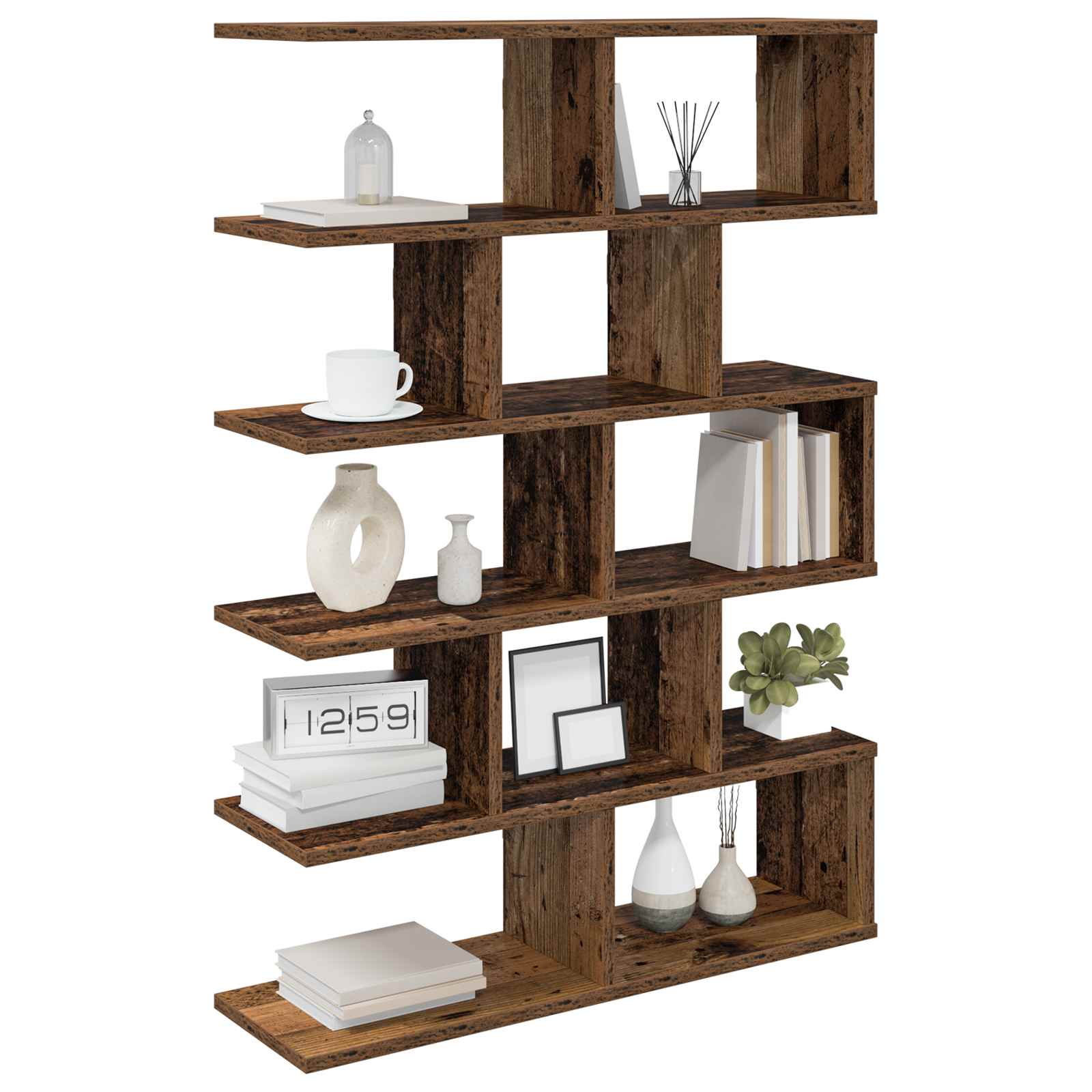 vidaXL Wall Shelf Old Wood 70 x 20 x 100 cm Engineered Wood 3