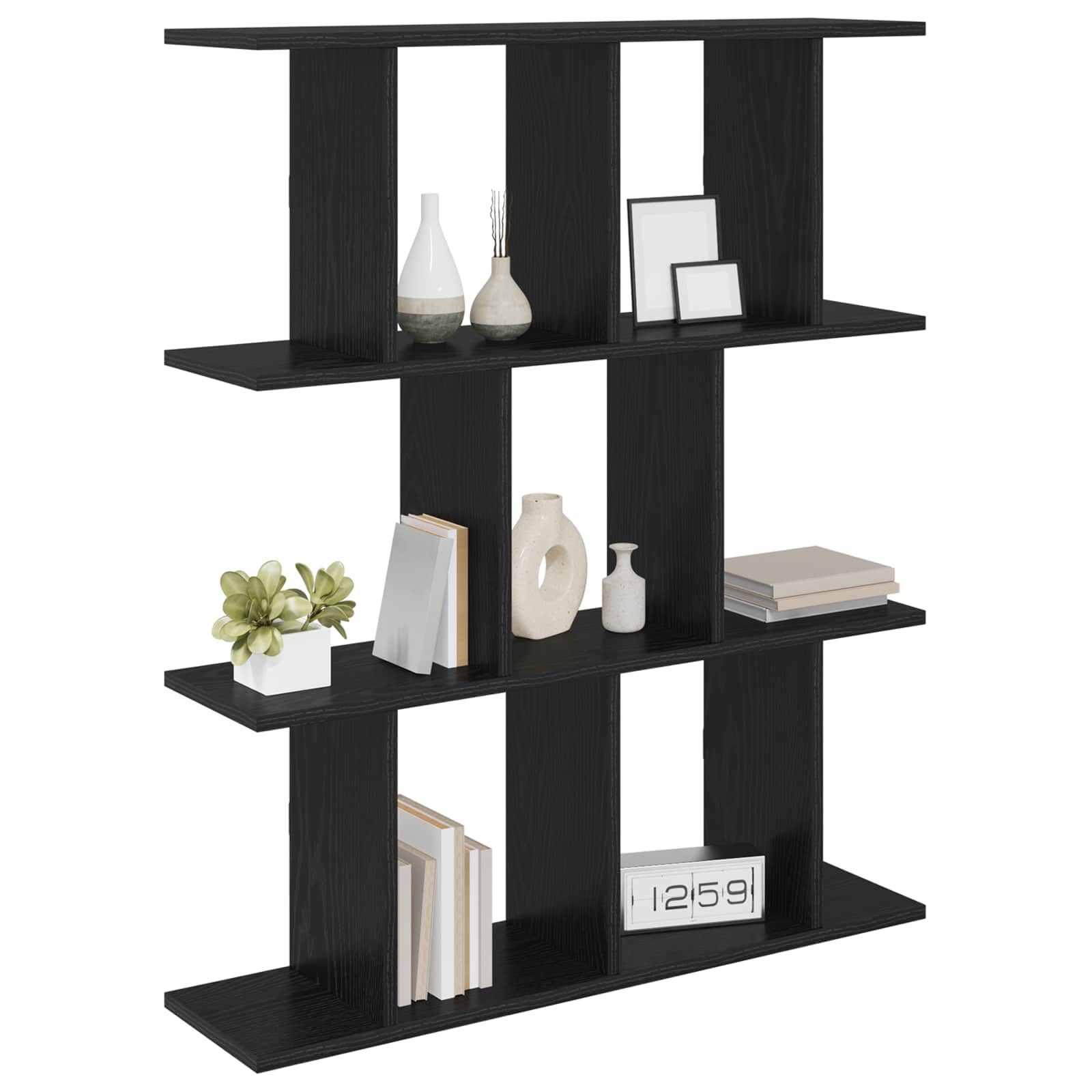 vidaXL Wall Shelf Black Oak 80 x 20 x 96 cm Engineered Wood 3